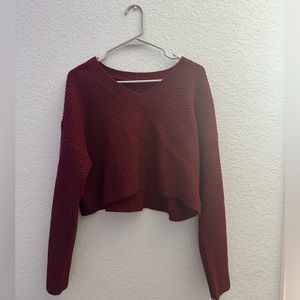 cropped maroon amazon sweater
